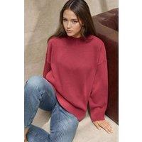Hiccup Women's Crew Neck Cozy Sweater in Dark Pink | Size: Small