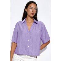 Busem Women's Women's Cropped Relaxed Shirt in Lilac | Size: Medium