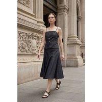 MyFashion Women's Women's Cotton-Lycra Two-Piece Coord in Charcoal | Size: XL