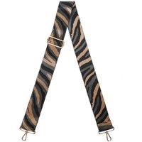 Fontanella Fashion Women's Zebra Print Canvas Adjustable Strap in Dark Grey