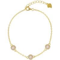 Spero London Women's White Opal Jewelled Sterling Silver Bracelet Gold Vermeil