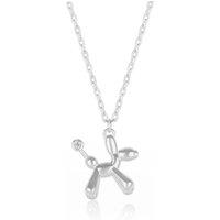Spero London Women's Balloon Dog Poodle Necklace in Sterling Silver