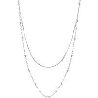 Spero London Women's Beaded Chains Sterling Silver Layering Necklace Set