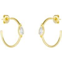 Spero London Women's Drop Solitaire Earring Sterling Silver - White in Gold