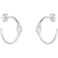 Spero London Women's Drop Solitaire Earring Sterling Silver - White
