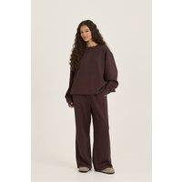Loom Archives Women's LOOM Waffle Wide Leg Trousers in Chocolate | Size: Medium