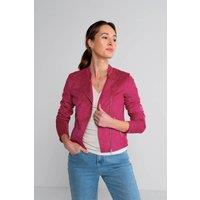 Kettlewell Women's Rachel Cropped Biker Jacket in Fuchsia | Size: Medium