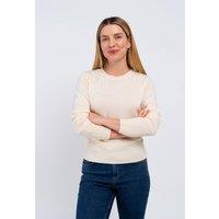 Kettlewell Women's Minna Long Sleeve Crew Neck Sweater in Cream | Size: 14