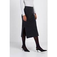 Kettlewell Women's Josie Merino Knitted Midi Skirt in Charcoal | Size: 16