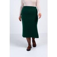 Kettlewell Women's Josie Merino Knitted Midi Skirt in Bottle Green | Size: 18