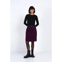 Kettlewell Women's Jamie Cord Knee Length Skirt in Aubergine | Size: 16