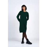Kettlewell Women's Crew Neck Knitted Dress in Bottle Green | Size: 18