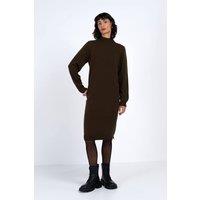 Kettlewell Women's Turtle Neck Knitted Dress in Dark Brown | Size: 8
