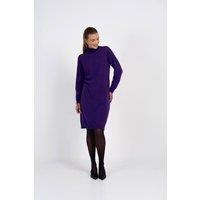 Kettlewell Women's Turtle Neck Knitted Dress in Purple | Size: 16