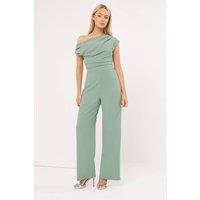 Star by Julien Macdonald Women's Wide Leg Draped Jumpsuit in Light Green | Size: 14