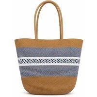 BluCore Women's Woven Summer Tote Bag in Tan
