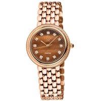 Gevril Women's Arezzo Diamond Tiger Eye Dial IPRG Bracelet Watch in Rose Gold
