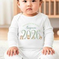 Aye Do Gifts Personalised Green Woodland Animals Baby Outfit - Baby Grow in White | Size: Newborn
