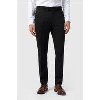 Antique Rogue Men's Flat Fronted Slim Fit Suit Trousers in Black | Size: 28R