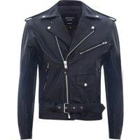 Infinity Leather Men's Leather Brando Biker Rock Motorcycle Hide Jacket in Black | Size: 6XL