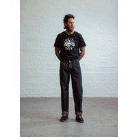 Chet Rock Loose Larry Men's Black Loose Fit Raw Denim 5 Pocket Jeans in Navy | Size: 32L