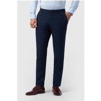 Limehaus Men's Flat Fronted Regular Suit Trousers in Navy | Size: 40S
