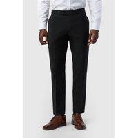 Alexandre Silver Label Men's Flat Fronted Regular Suit Trousers in Black | Size: 48R