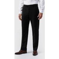 Antique Rogue Men's Flat Fronted Textured Regular Suit Trousers in Black | Size: 44S
