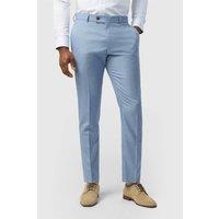 Antique Rogue Men's Flat Fronted Slim Fit Suit Trousers in Duck Egg Blue | Size: 28R