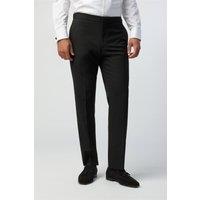 Limehaus Men's Flat Fronted Tailored Suit Trousers in Black | Size: 30L