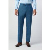 Antique Rogue Men's Flat Fronted Regular Suit Trousers in Mid Blue | Size: 44R