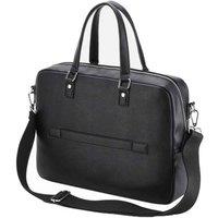 Quadra Men's Tailored Luxe Leather-Look PU Briefcase in Black
