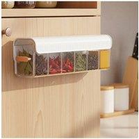 Living and Home 6-Grid Wall Mounted Storage Drawer Organiser Pull-Out Spice Rack Socks Underwear Sorting Storage Box in White