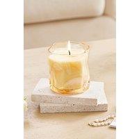 SHEONLY Lime & Citrus Soy Wax Scented Candle in Irregular Curved Glass Cup in Orange