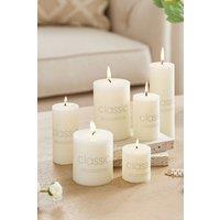 Living and Home Set of 6 European Ivory White Cylindrical Unscented Candles