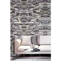 Living and Home 9.5M x 53Cm Beckson 3D Embossed Wallpaper Roll in Grey | Size: 9.5M x 53 cm