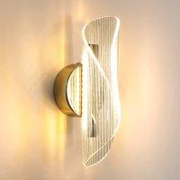 Pheashine Modern Gold LED Wall Lamp 12W 3-Color Light 21.8x8x9cm Bedroom Sconce | Size: 21.8x8x9 cm