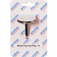 McAlpine White Pop-Up Plug - Stylish Bathroom Sink Accessory 80mm - PUPLUG-WH