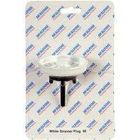 McAlpine CARD-50 White Strainer Plug Durable Plumbing Accessory- BSKTOP-ASWH