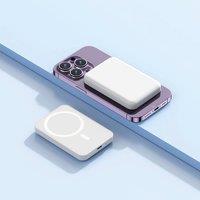 Menkind RED5 Magnetic Pocket 5000mAh 15W Wireless Charging Power Bank in White