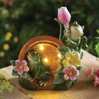 Gainsborough Solar Frog Garden Ornament with LED Lights & Flowerpot Design