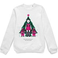 Squid Game Official She Knows If You've Been Bad Or Good Sweatshirt - White | Size: 2XL