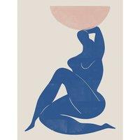 Pyramid International Vase & Woman Print in Navy