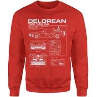 Back To The Future Delorean Schematic Sweatshirt - Red | Size: Large