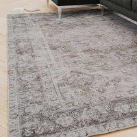 Kukoon Grey Distressed Soft Pile Living Room Area Rug Bedroom Floor Mat in Light Grey | Size: 60 cm x 240 cm