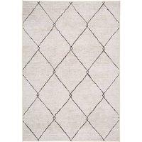 Kukoon Beige Grey Trellis Modern Abstract Soft Pile Living Room Area Rug Mat | Size: 60 cm x 240 cm