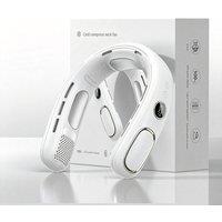 Quipulse Bladeless Neck Fan with Digital Display-Style 4 in White