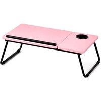 FLAVORA Pink Laptop Table Foldable With Adjustable Tilt Top Portable Desk | Size: 0.6m2