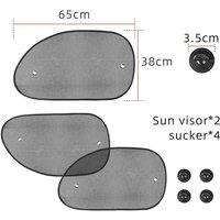 FLAVORA Mesh UV Protection Car Window Sun Shades in Black