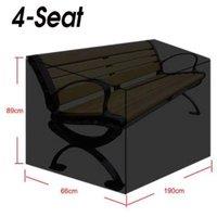 FLAVORA 4 Seat 190x66x89cm Waterproof UV Resistant Garden Bench Cover in Black | Size: 0.6m2